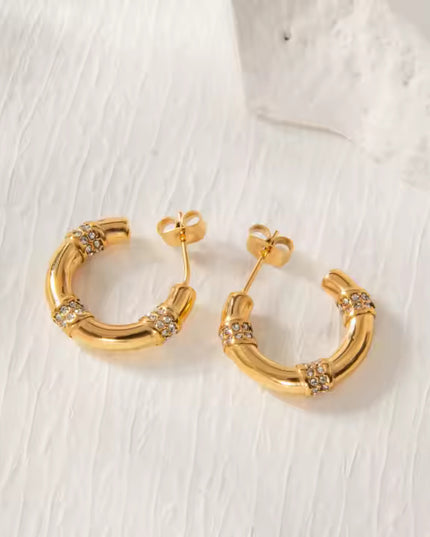 LUMINOUS BAMBOO HOOPS - EARRINGS