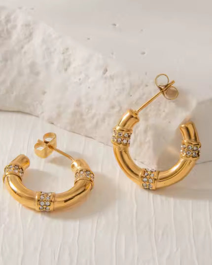 LUMINOUS BAMBOO HOOPS - EARRINGS