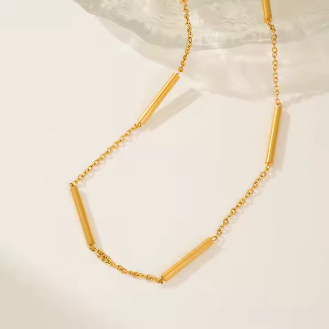 MINIMALIST GOLD BAR CHAIN - NECKLACE